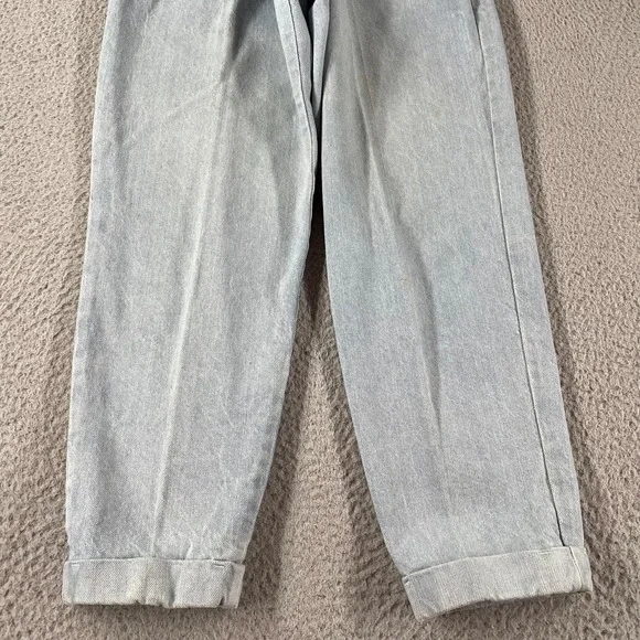Vintage 70s Womens Pleated Jeans Suspender High Waist Fits 26x28 USA RARE *Read - Picture 4 of 15